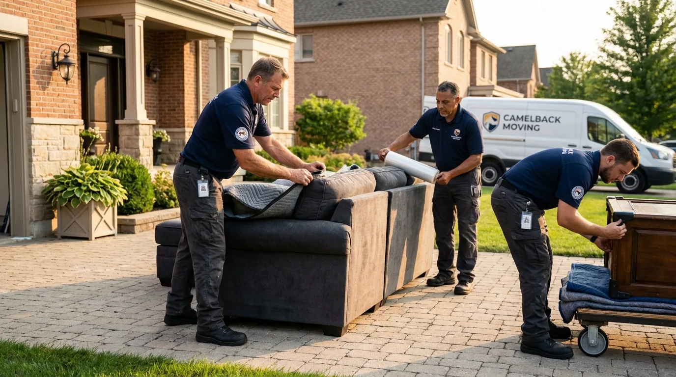 Large estate moving crew wrapping furniture in Bono, AR